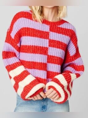 NWOT- Blank NYC Asymmetrical Striped Pullover